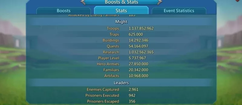2.3b T5  3.5m t5 / 900% stats
