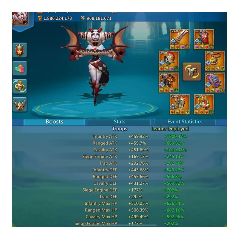 7 champ / Max stats 1313% 1238% 1258%