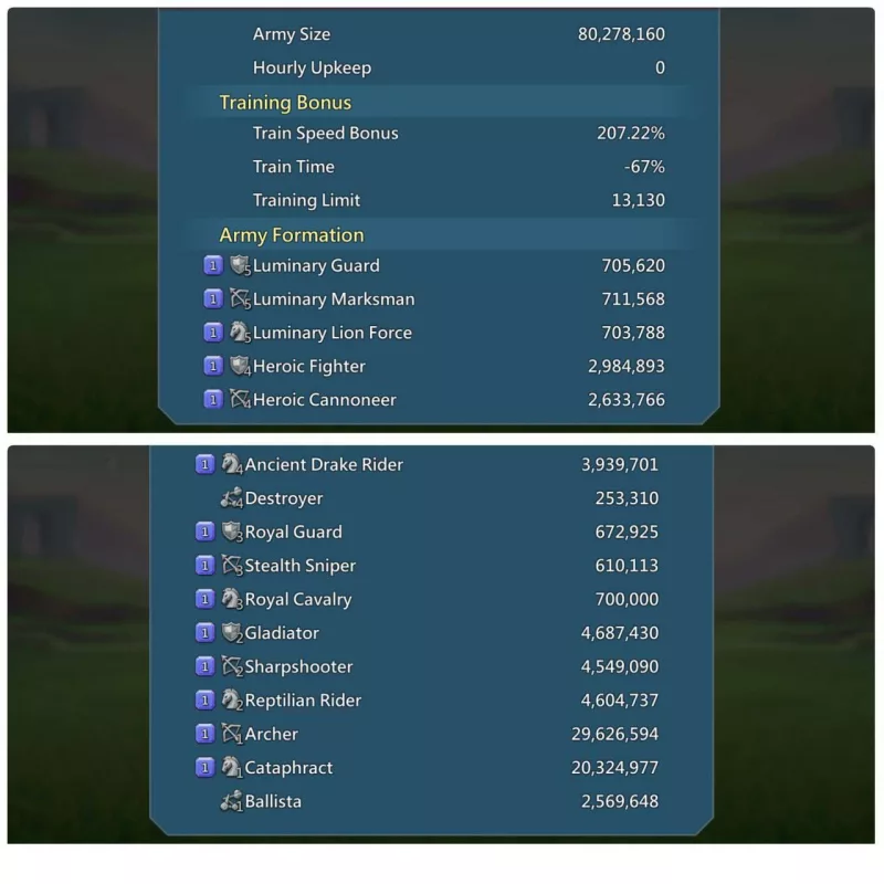 Restricted low might RL / Max stats: 1386-1332-1349%