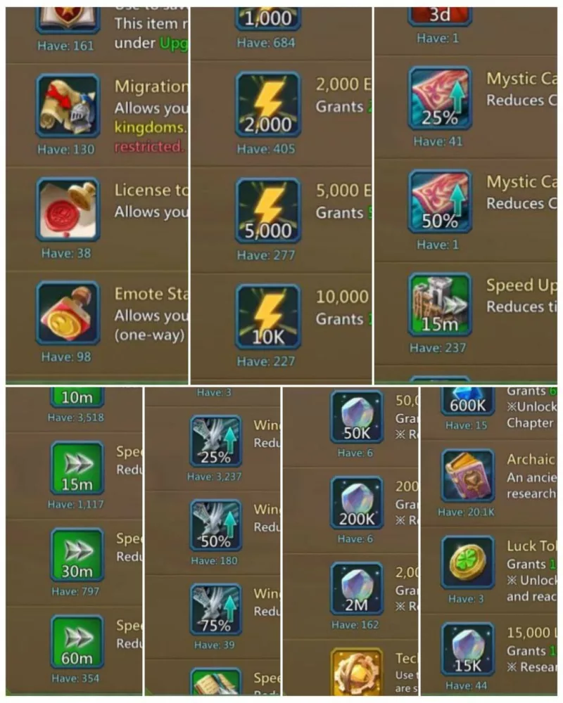 Low might hight stats RL / 7 mystic champs, 4+1 cups