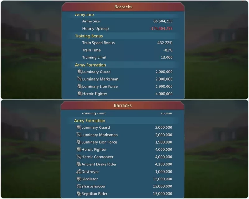 2.4b T5 / 6m t5 / 9 gold heros